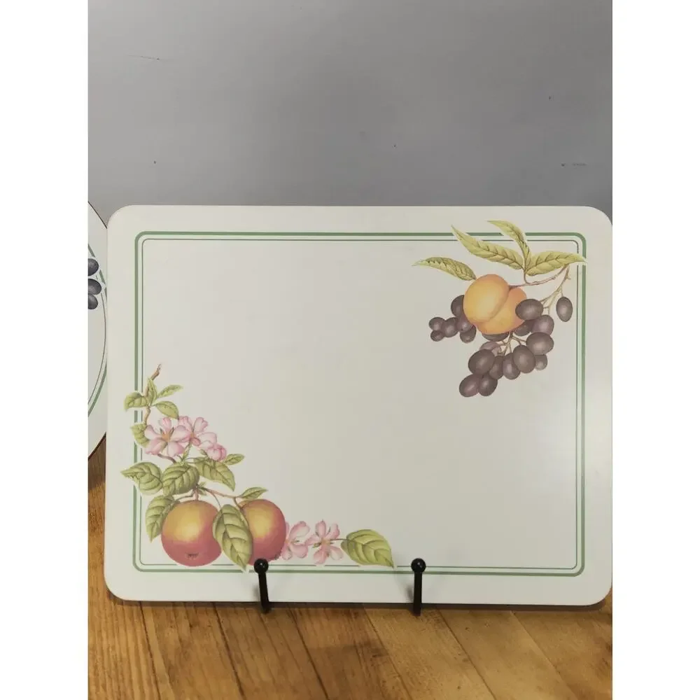 Royal Doulton Vintage Orchard Fruit Cork Table Mats Trivet Serving Board 3pc Set